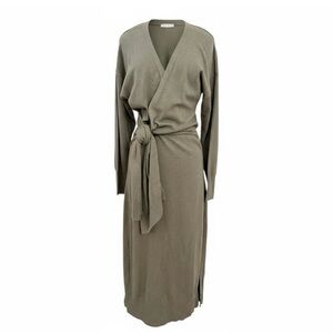 Jonathan Simkhai Sage Green Long Sleeve Wrap Dress
